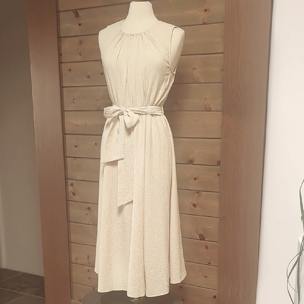 Calvin Klein Cream Sleeveless Dress